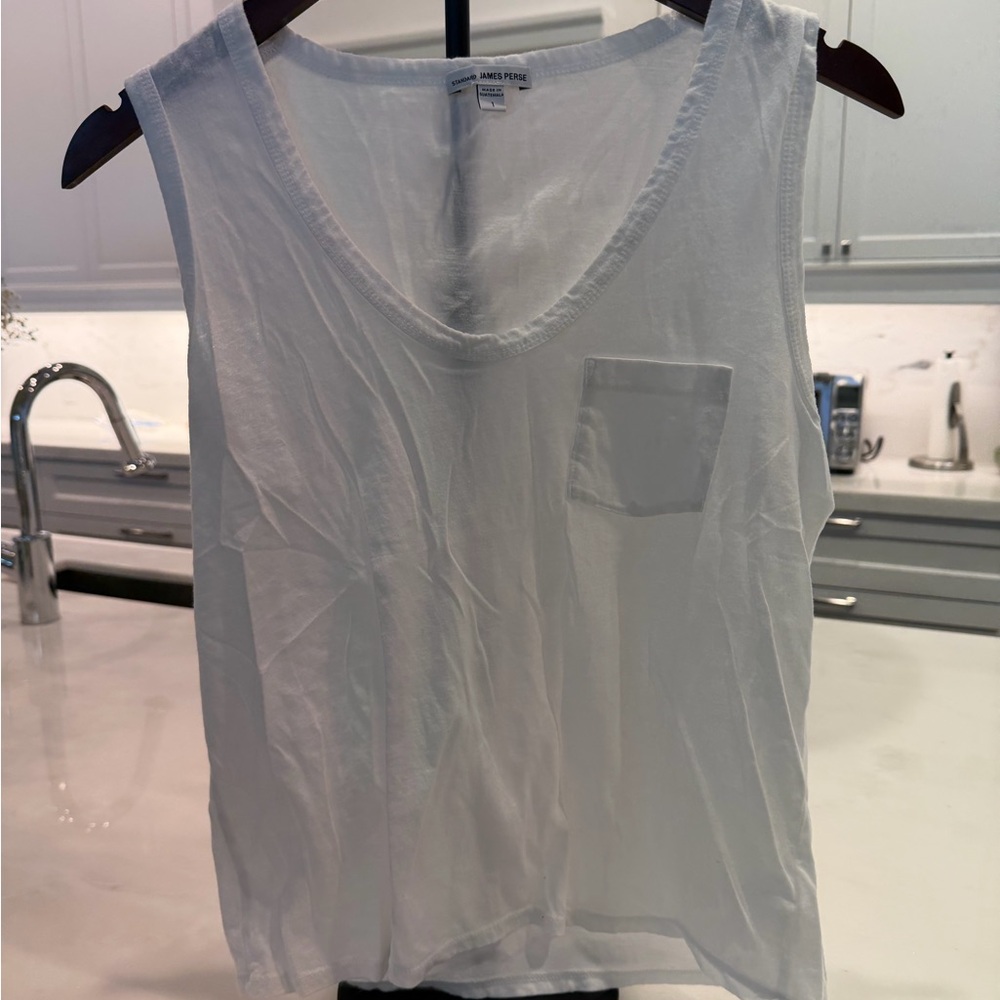 James Perse Classic White Tank Top